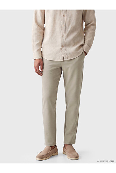 LC Waikiki Lcw Vision Beige Regular Fit Men's Trousers with Nevavm Difference