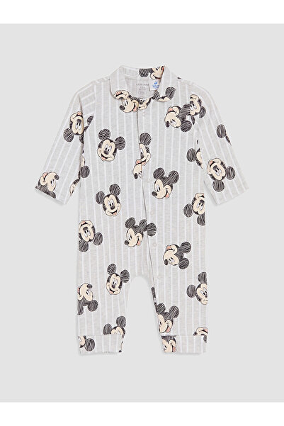 LC Waikiki Lcw Baby Gray Printed Baby Boy Jumpsuit