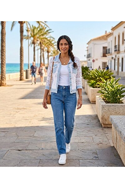 Z&A Denim Detailed Lace Jacket (Fits Sizes 38-42.)