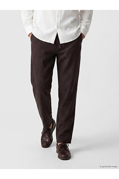 LC Waikiki Lcw Vision Brown Regular Fit Men's Linen Trousers