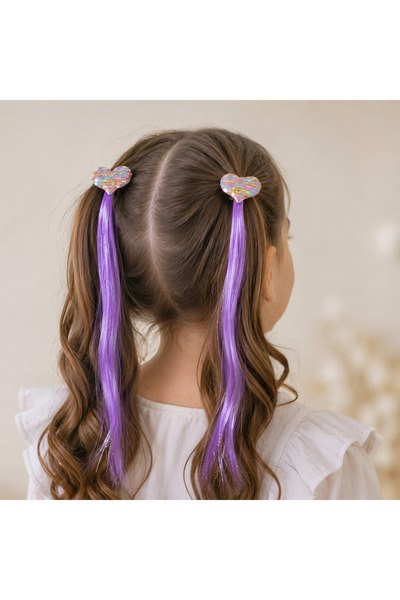 iky aksesuar Children's Heart Detailed Artificial Hair