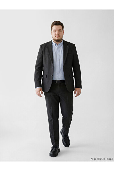 LC Waikiki Lcw Business Black Standard Fit Men's Trousers with Nevavm Difference
