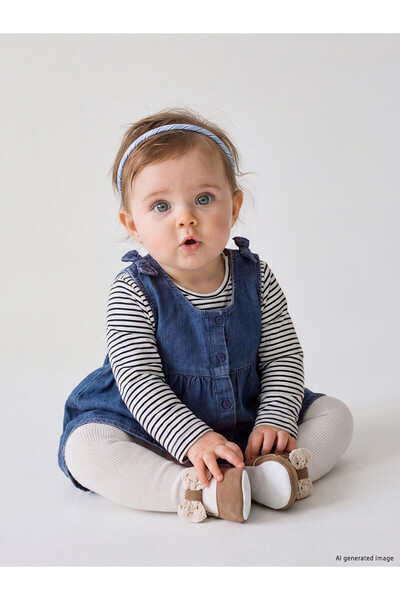 LC Waikiki فستان وتي شيرت LCW baby Indigo للفتيات الصغيرات من NEVAVM
