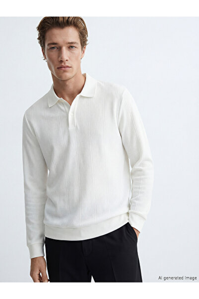 LC Waikiki Peak New Season Polo Neck Striped Men's Sweatshirt
