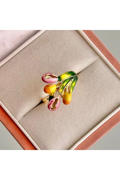 SWANOVAJEWELRY Tasarım Çiçek Detaylı Ayarlanabilir Kadın Yüzük