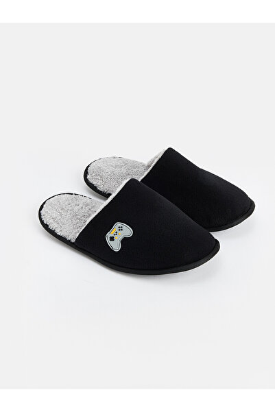 LC Waikiki Lcw Steps Black Game Console Embroidered Men's House Slippers