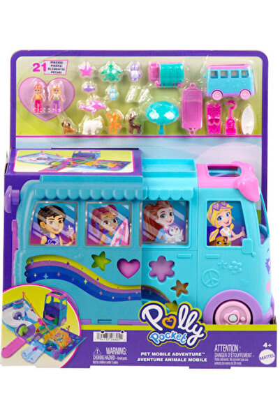 Mattel Games Μάτελ Τροχόσπιτο Περιπέτειας με Ζώα Πόλι Πόκετ Για 4+ Ετών