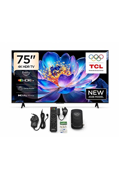 TCL - شاشة سمارت 4K بوصة ⁠75 - ⁠الموديل - 75V6D +ريسيفر فوجيكا