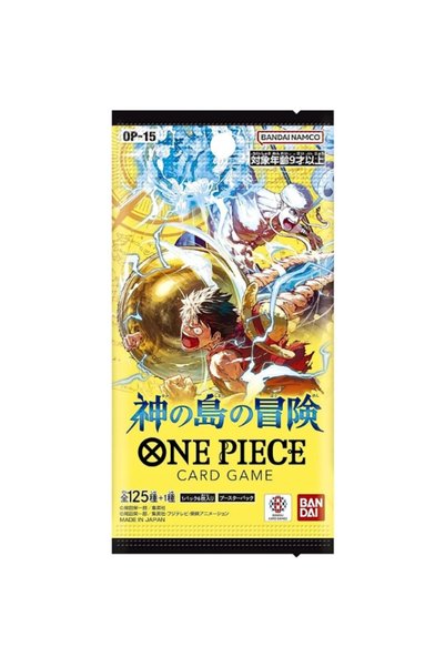 Bandai Namco One Piece Card Game OP-15 The Adventure of The Island of God Booster Pack – Japanese Version, 6 Cards per Pack