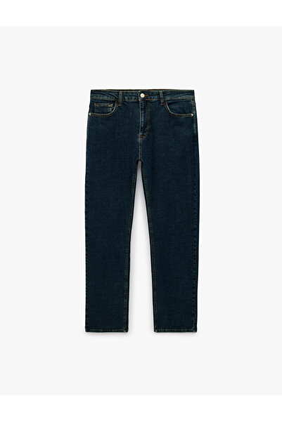 Koton Normal Waist Cotton Straight Jean Trousers with Pockets - Mark Jean