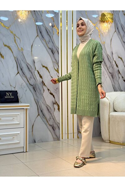 NY Mehlika Exclusive NY MEHLİKA ŞEKER BÜKLÜMÜ DESENLİ HIRKA 3352