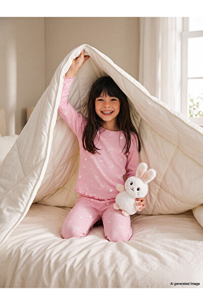 LC Waikiki Lcw Kids Pink Printed Girls Pajamas Set