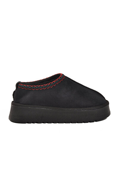 AYK'S Black Fur-Lined Women's Casual Shoes Home Slippers