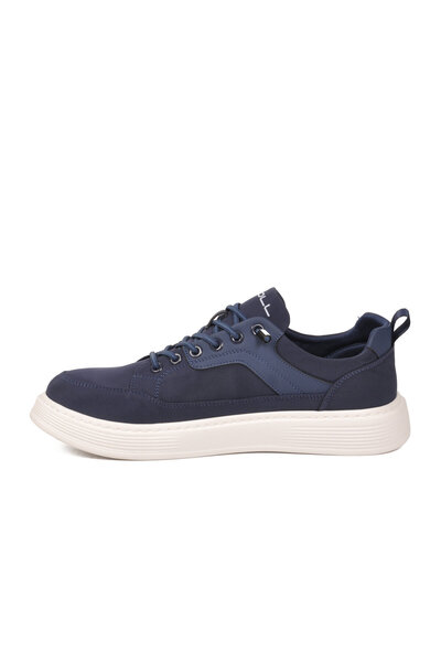 Ewoll Navy Blue Linen Rubber Laced Lightweight Comfortable Men's Casual Walki...