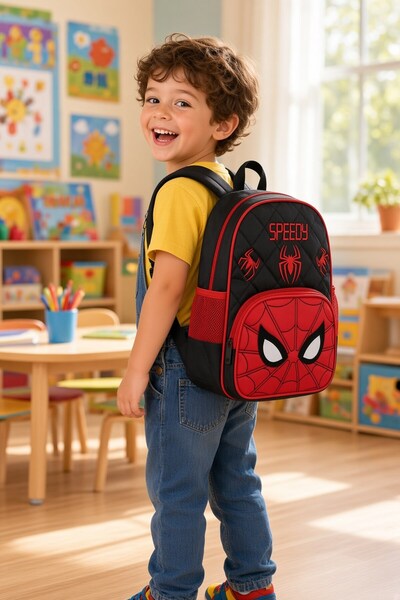 DODOMAR Spiderman Spider Eye Luxury Kindergarten Backpack 33X26X16 cm Childre...