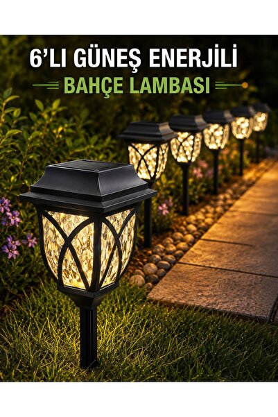 gaman 6lı Güneş Enerjili Bahçe, Yol, Çim Lambası - Gün Işığı Rengi Solar Aydı...