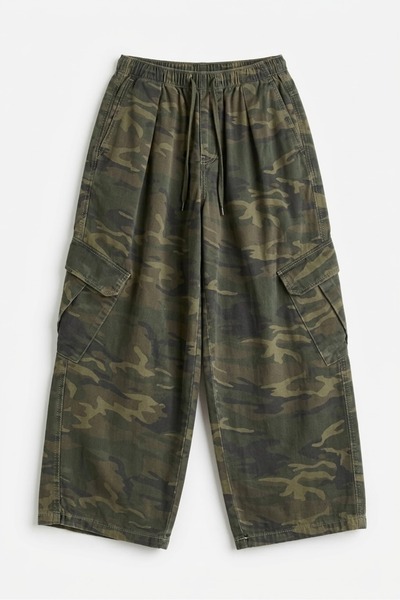 Köstebek Green Camouflage Cargo Pocket Baggy Unisex Trousers