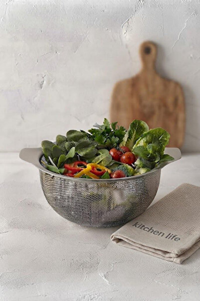 NESS HOME Gastro Stainless Steel 31 cm Strainer with Handle Vegetable Fruit F...