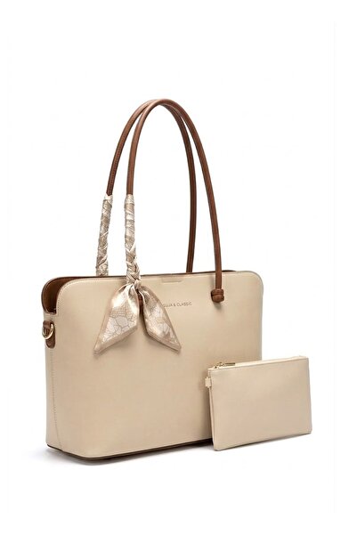 Guja Beige Multi-Compartment Strap Women's Hand and Shoulder Bag C1105