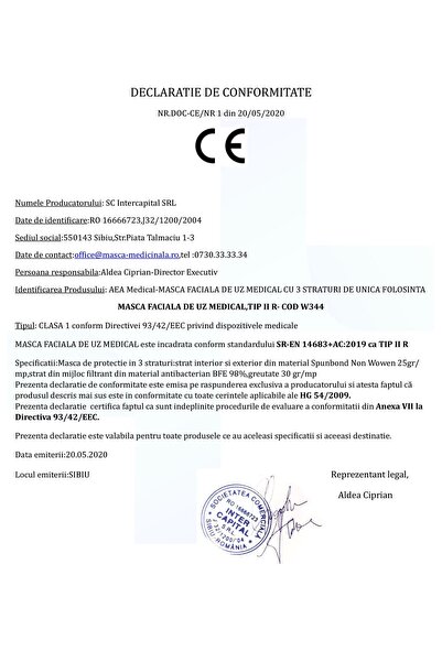 Aea Medical Pachet de 25 de măști medicale tip IIR pentru copii, albastru închis, 3 straturi, filtrare înaltă, hipoalergenice