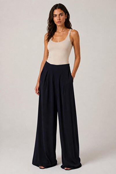 ALEXANDERGARDI Asymmetrical Waist Relaxed Fit Wide Leg Pants