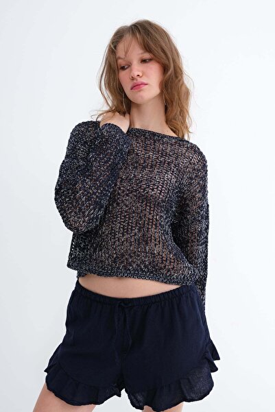 Addax Crew Neck Openwork Knitwear T02689
