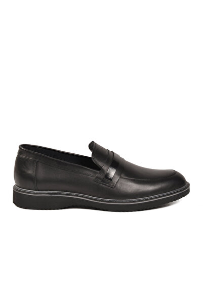 AYAKMOD Black Genuine Leather Men's Casual Shoes Loafer 2596