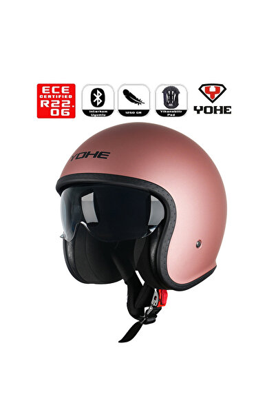 Yohe OF880 Motorsiklet Kaskı Matt Rose Gold