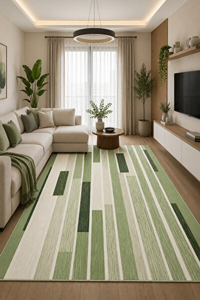 Dally Home Dijital Kaymaz Baskılı Yıkanabilir Desenli Salon Halısı Mutfak Hal...