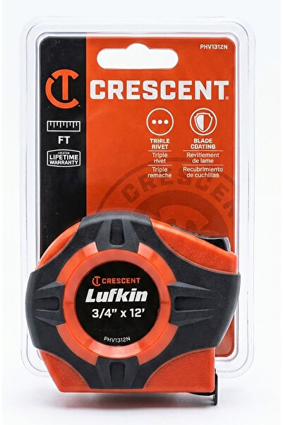 Lufkin Crescent Measuring Tape 3/4" x 12' – Professional Heavy-Duty Tape Measure