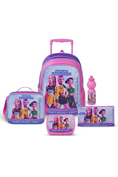 Netflix K-Pop Demon Hunters World Tour 5-in-1 School Trolley Set 18"