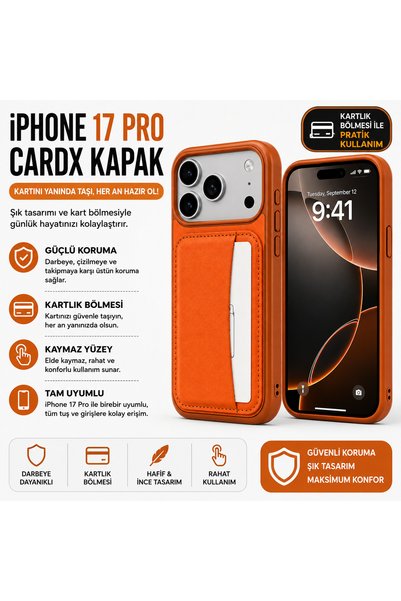 Torzende iPhone 17 Pro Leather Case with Card Slot and Card Compartment