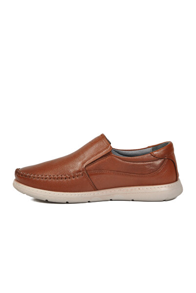 FRANCO MEN Tan Genuine Leather Side Elastic Men's Casual Shoes Loafer 125 m