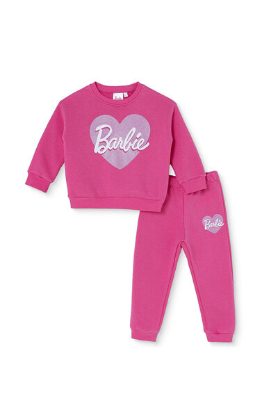 Barbie Kız Bebek Lisans Eşofman Takımı Lisans Baskılı Bisiklet Yaka Long Slee...