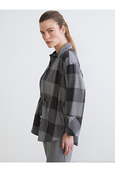 LC Waikiki Peak New Season Plaid Oversized Women's Shirt