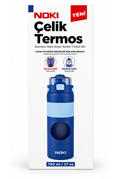 Noki Stainless Steel Thermos 790 ml Lifestyle T-0142 Double Spout Steel Flask...