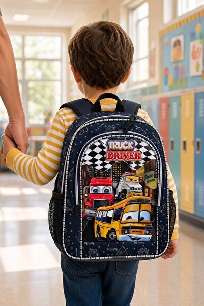 DODOMAR Σακίδιο πλάτης Truck Drive Kindergarten Double Compartment 32x25x11 c...