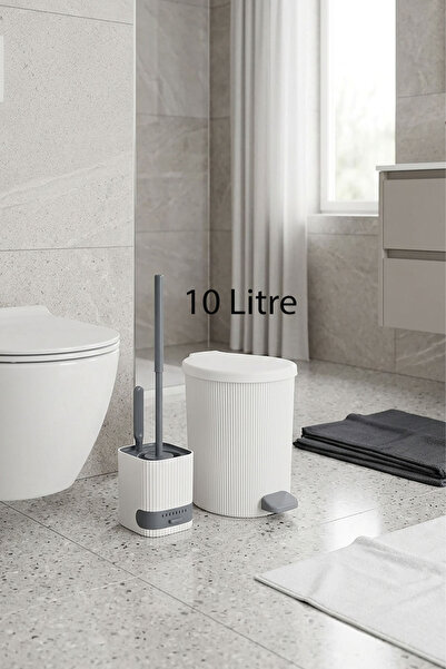 Citim Stil Banyo Set 10 Litre İç Kovalı Çöp kovası ve Duvara Yapışkanlı Wc fı...