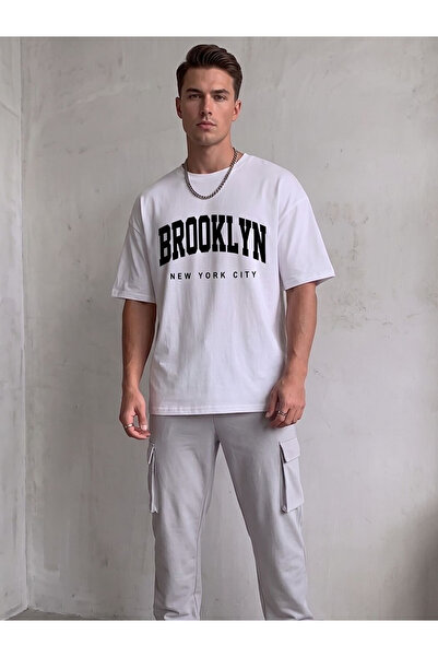Flubutik Λευκό μπλουζάκι Brooklyn NTCity από οργανικό βαμβάκι με υφή