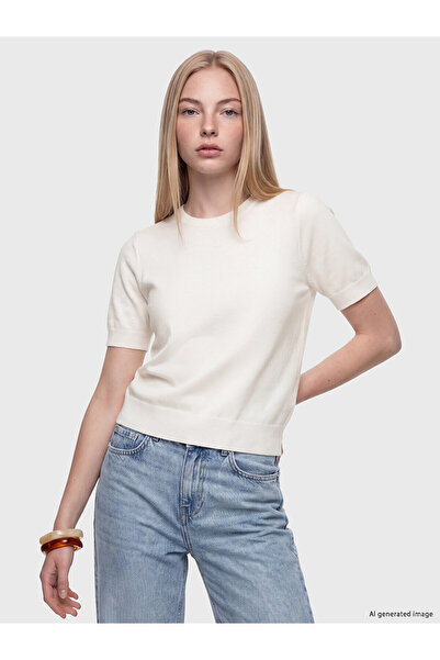 LC Waikiki Xside White Crew Neck Women's Knitwear Sweater