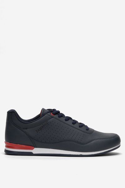 Jagulep Men's Leather Casual Shoes Dark Blue