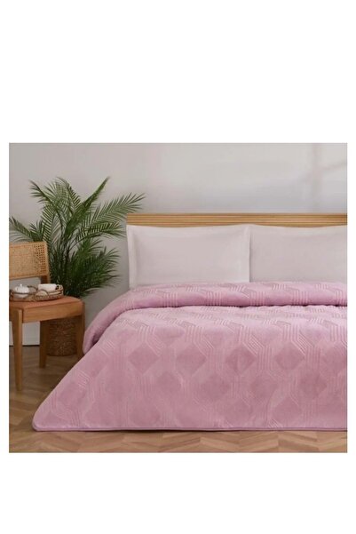 Özdilek Trendy Embossed Single Blanket (155X220)-Art Deco Violet