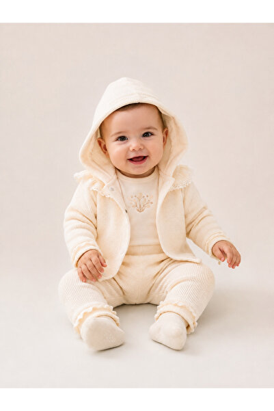 Caramell 3-18 Months Fashion Girl Triple Set - Ecru