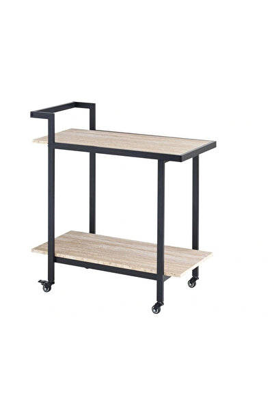 PLUS15 Dorene Wooden Serving Cart with Wheels Modern Design - Multiple Colors