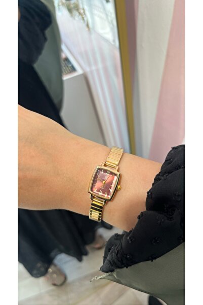 takicimjewelry Lastikli Gold Çelik Kadın Kol Saati