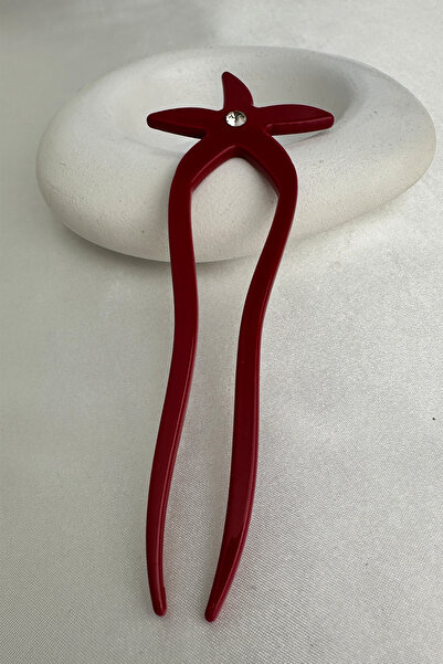 Modex Flower Figured Stone Detailed Bun Hairpin (15cm)