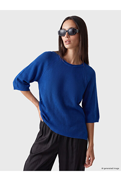 LC Waikiki Lcw Studio Blue Crew Neck Women's Knitwear Sweater