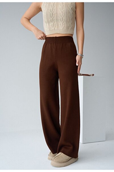 ZEYN STORE Limited Edition Brown Premium Yarn Knitwear Pants