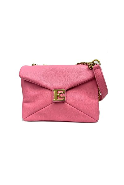 MEZZO-MEZZO Τσάντα ώμου με μπρούτζινη αλυσίδα ΧΡΩΜΑ Ροζ