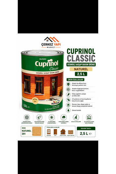 Genel Markalar Cuprinol Classic Vernikli Ahşap Bakım Ürünü – Naturel 2,5 L